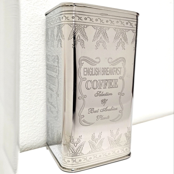 Vintage English Breakfast Coffee Steel Tin Canister & Lid - Picture 5 of 13
